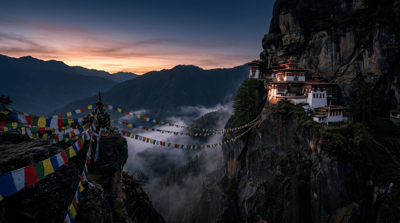 Bhutan — iconic landmark hero, Eurovision Asia 2026