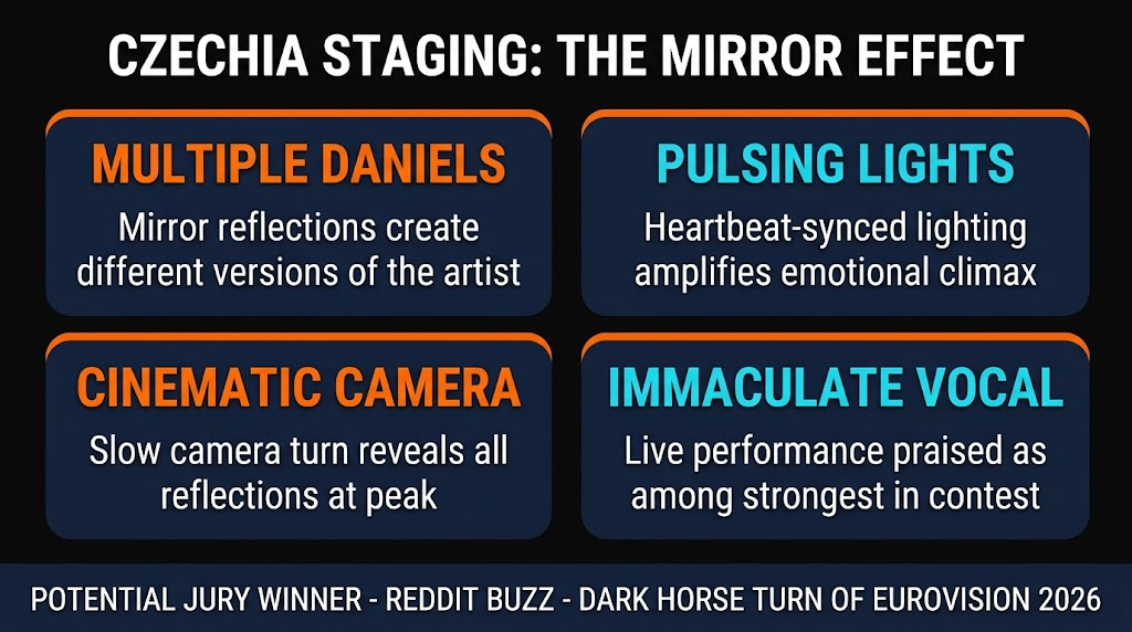 Czechia Eurovision 2026 mirror staging elements breakdown