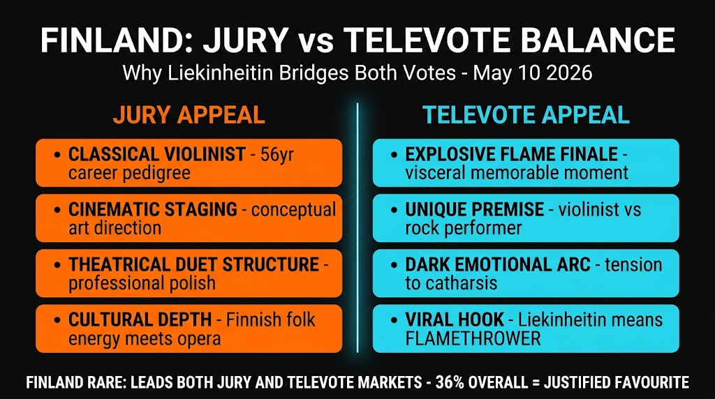 Eurovision 2026 Finland Jury vs Televote Balance Analysis - Liekinheitin