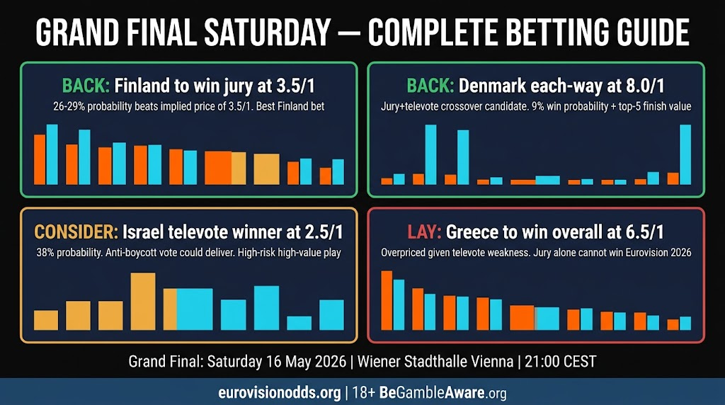 Eurovision 2026 Grand Final Saturday betting strategy guide