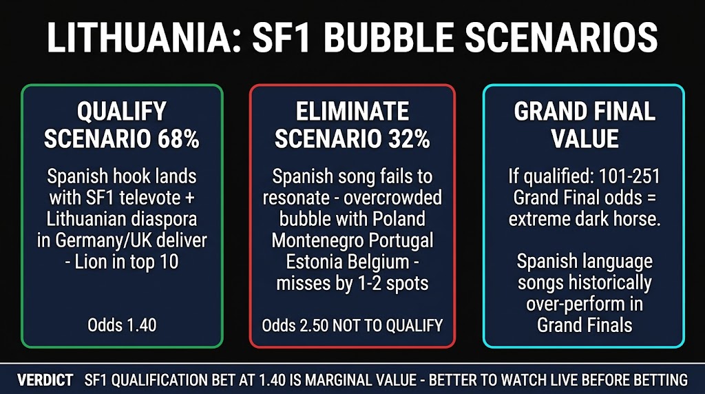 Lithuania SF1 Bubble Scenarios - Eurovision 2026
