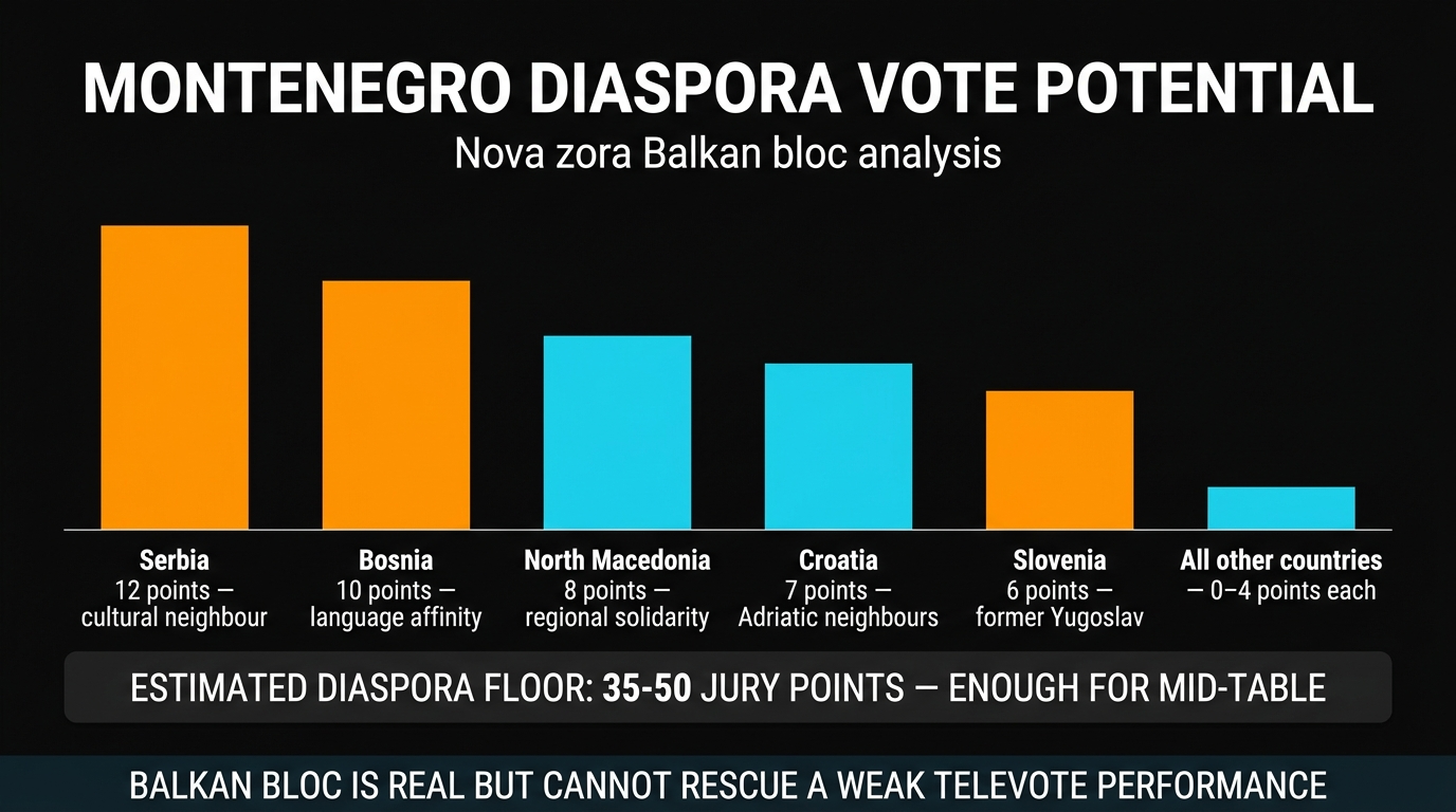 Montenegro diaspora voting analysis — Balkan bloc points