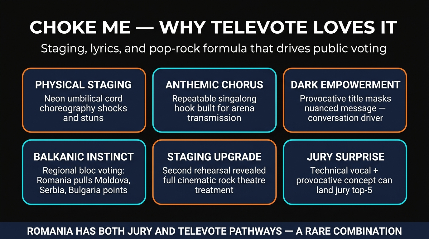 Romania Choke Me televote and jury analysis — Eurovision 2026 Grand Final
