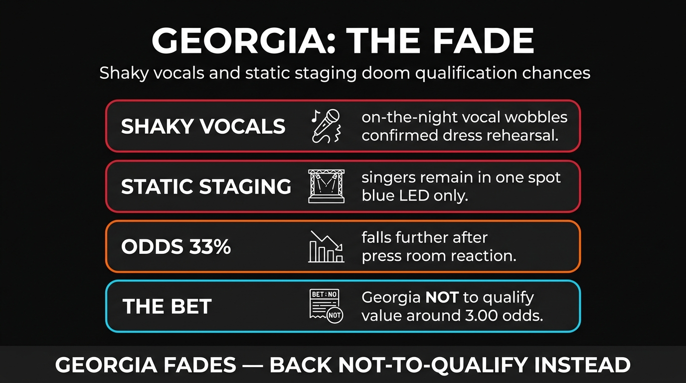 Georgia Bzikebi On Replay shaky vocals SF1 dress rehearsal Eurovision 2026