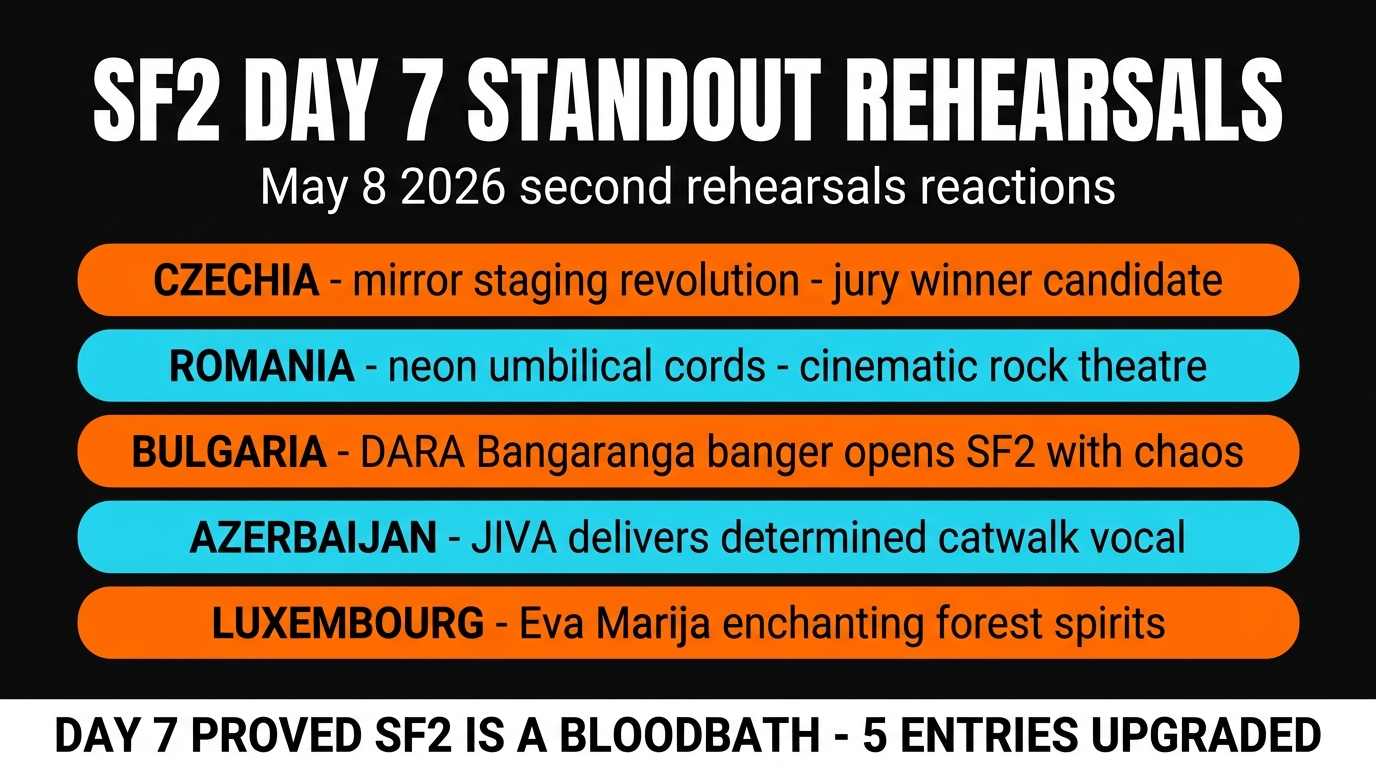Eurovision 2026 SF2 Day 7 standout rehearsals recap