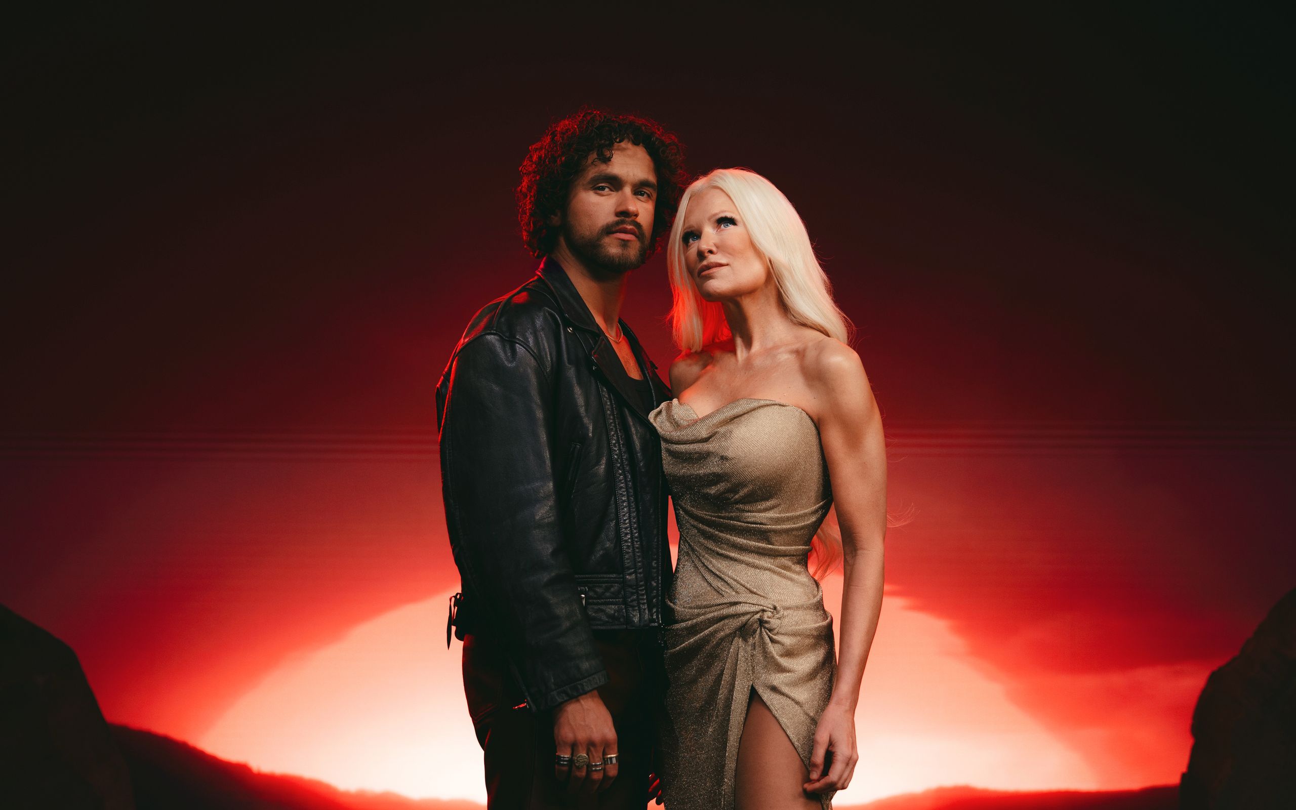 Linda Lampenius and Pete Parkkonen official Eurovision 2026 press photo - Finland Liekinheitin