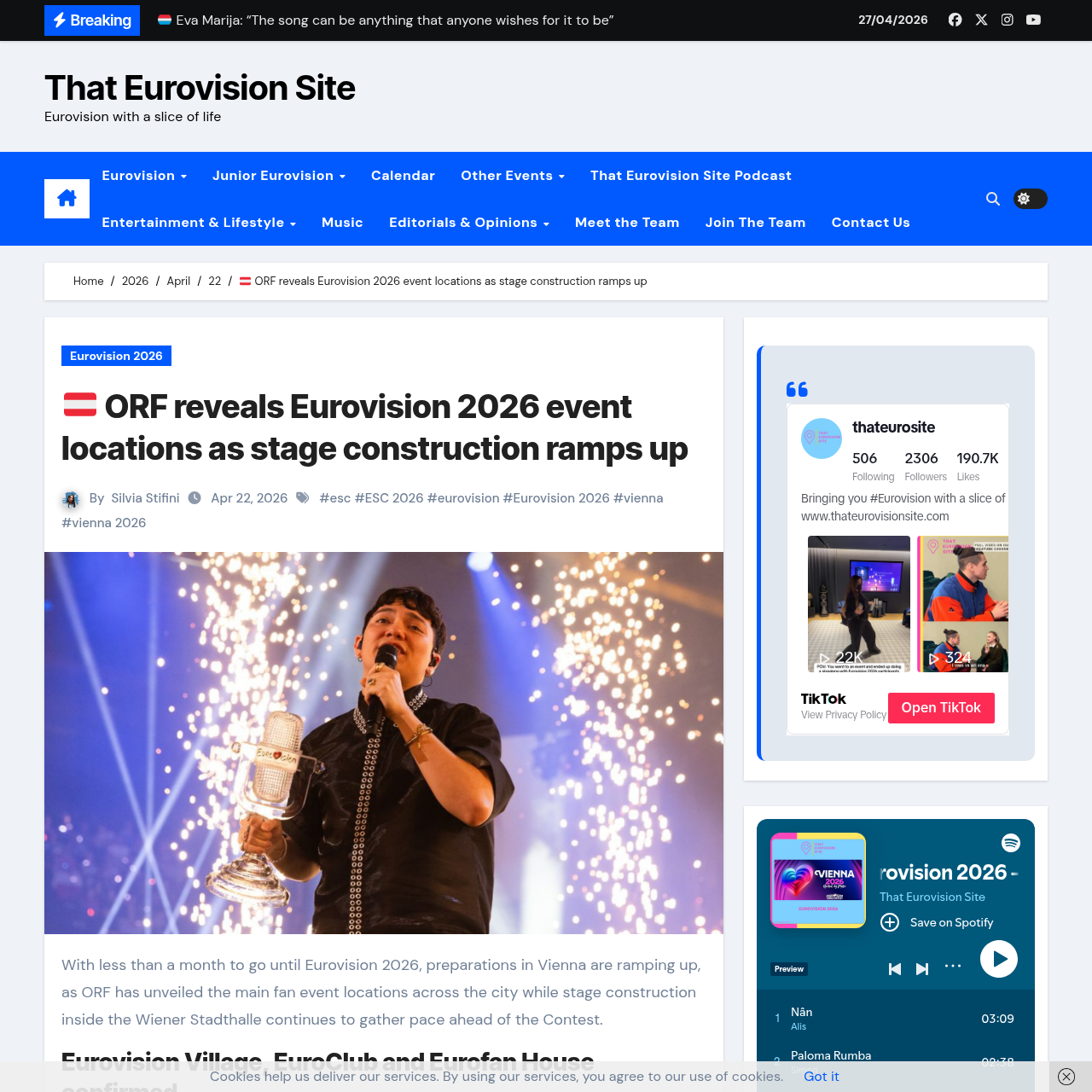 That Eurovision Site coverage of ORF revealing Eurovision 2026 event locations